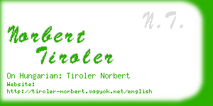 norbert tiroler business card